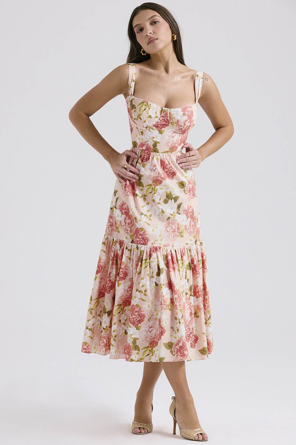 Spring And Summer Comely Pastoral Style Sling Floral A Swing Cake Dress - EX-STOCK Canada