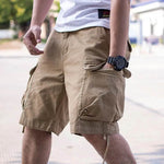 Workwear Loose Plus Size Solid Color Casual Cargo Shorts Men - EX-STOCK Canada