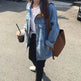 Casual Unisex Loose student bf style blue denim jacket women - EX-STOCK CANADA