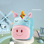Children's backpack with unicorn design on a colorful background