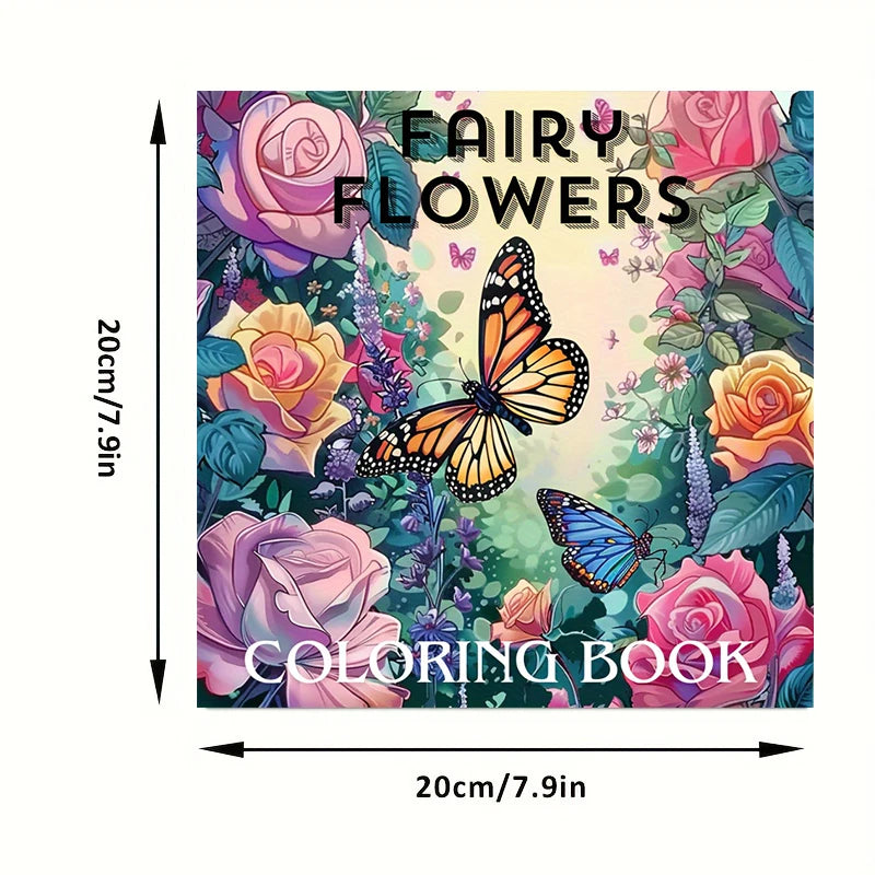 كتاب تلوين أزهار الجنيات للكبار – كتاب تلوين لتخفيف التوتر يتضمن 28 صفحة (20x20 سم) 2