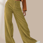 High Waist Drooping Slimming Casual Straight Pants Women's Corduroy Trousers - EX-STOCK Canada