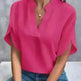 Summer Short-sleeved Chiffon Shirt New V-neck blouse Women's Casual Versatile Clothing Evening Tops for Women - EX-STOCK CANADA