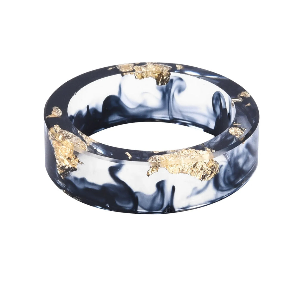 New dried flower resin ring Sen Xiao small  handmade flower gold foil color Epoxy ring - EX-STOCK CANADA