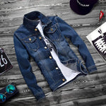 Fashion lapel men's denim jacket jacket men casual Jeans - EX-STOCK CANADA