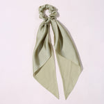 Cute Hair Silk Bow Scrunchie Vintage Satin Scarf Scrunchie