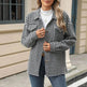 Casual Houndstooth Lapel Tweed Button long sleeve shirt tops for women - EX-STOCK Canada