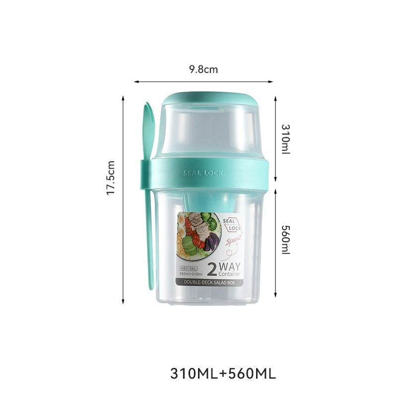 Portable Breakfast Oatmeal Cereal Nut Yogurt Salad Cup Container Set With Fork Sauce Cup Lid Bento Food Bowl Kitchen Lunch Box EX-STOCK
