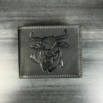Men’s Steer Embossed Bifold Leather Wallet 
