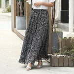 Leopard print High Waist Chiffon Maxi Skirt for women - EX-STOCK Canada