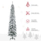 7ft Snow-Flocked Artificial Christmas Tree, Slim Pencil Xmas Tree With 490 Realistic Branches, Metal Base, Green EX-STOCK Canada 