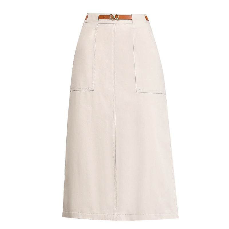 A- Line Temperament Women's Professional Formal Office Work Back Slit Midi business Skirt - EX-STOCK Canada