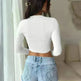 Slim Long Sleeve Crop Top Y2K Fashion Tank Top Women Clothing Casual Evening Top - EX-STOCK CANADA