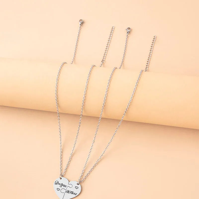 2 PCS mother Daughter Necklace gift idea Puzzle Necklace - EX-STOCK CANADA