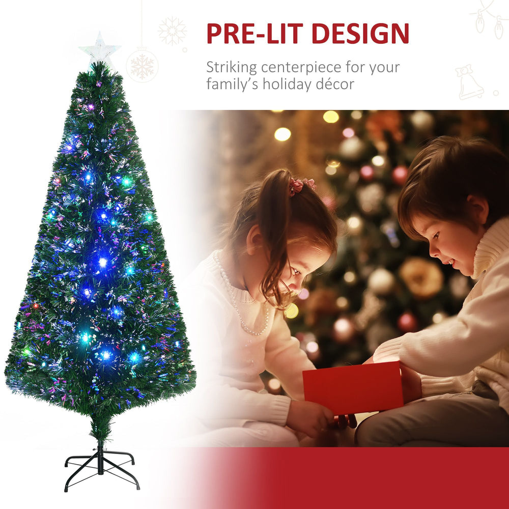 6FT Pre-lit LED Artificial Christmas Tree Scattered Holiday With Stand, Green EX-STOCK Canada 