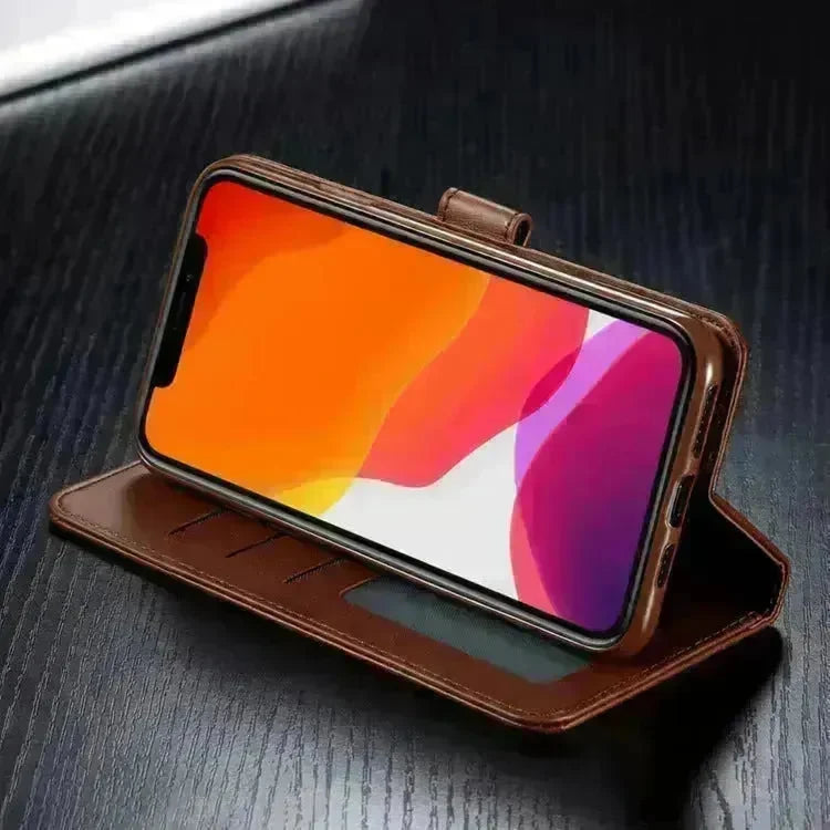 Luxury Leather iphone Case Flip Cover Card Holder Wallet Businessman Style - EX-STOCK CANADA