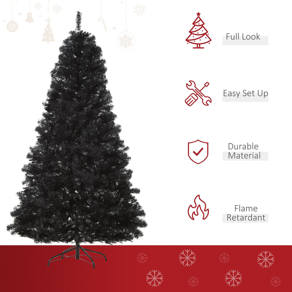 7ft Artificial Christmas Tree Holiday Home Indoor Decoration With Automatic Open, Black EX-STOCK Canada 