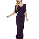 4XL Big Size Dress Elegant Women Long wrap Dresses Summer Dresses - EX-STOCK CANADA