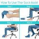 Sock Aid with Foam Grip Handles and Length Adjustable Cords Easy Pulling up Donner Slider for Elderly, Senior, Pregnant - EX-STOCK Canada