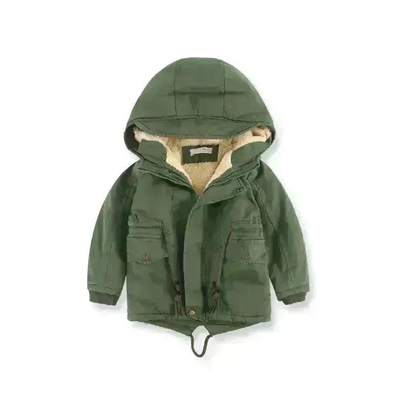 Children Cashmere Hoodie Windproof Winter jacket kids - EX-STOCK CANADA