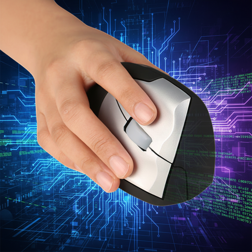 Souris verticale sans fil – Souris ergonomique sans fil 2,4 GHz, noire 