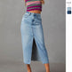 Women's Fashion Slimming front split Midi Denim Skirt - EX-STOCK Canada