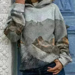 Hooded Long Sleeve Digital Printing Loose Casual Sweater For Women - EX-STOCK CANADA