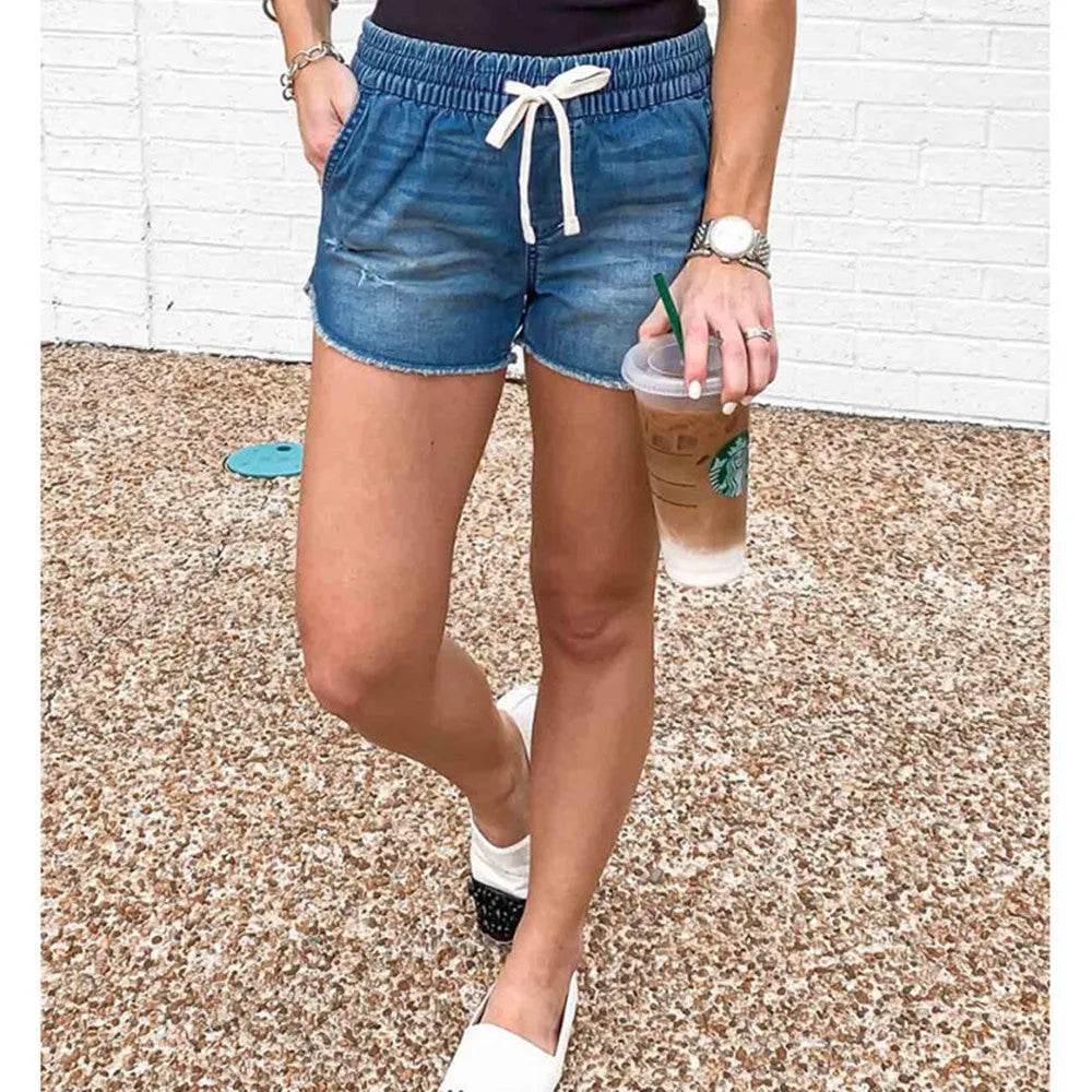 Denim Short Mid Waist Loose Jeans Wash - EX-STOCK Canada