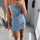 Women's Fashion Suspenders Backless Denim Dress - EX-STOCK Canada