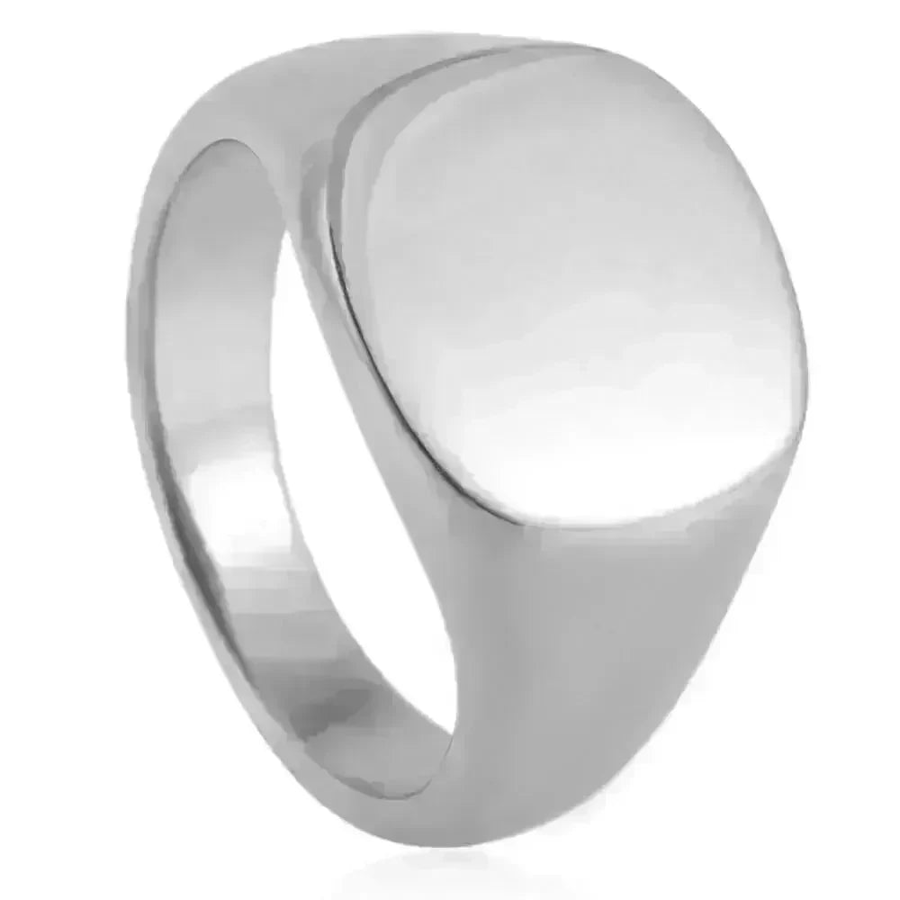 European And American Style Minimalist Titanium Steel Smooth Seal Ring for Men and Women - EX-STOCK CANADA