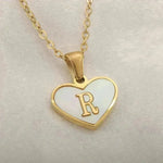 26 Letter Heart-shaped Necklace White Shell Love Clavicle Chain Fashion Personalized Necklace For Women Jewelry Valentine's Day - EX-STOCK CANADA