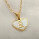 26 Letter Heart-shaped Necklace White Shell Love Clavicle Chain Fashion Personalized Necklace For Women Jewelry Valentine's Day - EX-STOCK CANADA