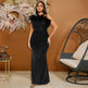 Luxury formal dress Feather Stitching Sequin Evening Dress Long dress - EX-STOCK CANADA