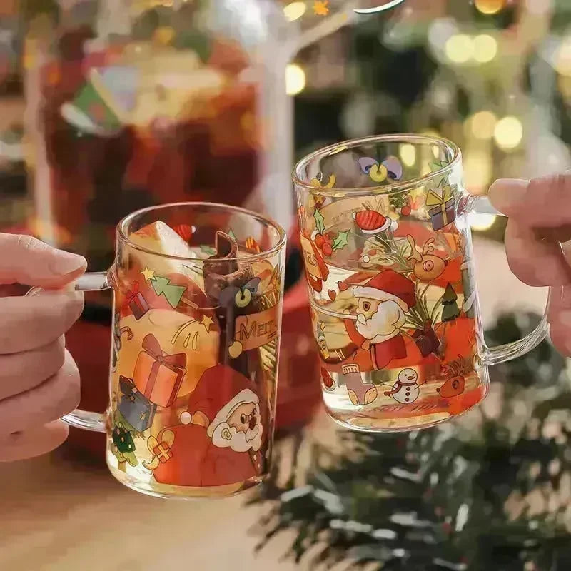 2024 Christmas Gift High Beauty Creative Cup Christmas Snowman Glass Cup High Temperature Resistant - EX-STOCK CANADA