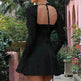 Women Fashion Corset Lace Long Sleeve Dress Charming Y2K Backless Lace up  Short  Mini Dress Low Back Mini Dress for Cocktail Evening Party Events. - EX-STOCK CANADA