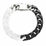 Spliced White Ceramic Cuban Link Chain Bracelet - EX-STOCK CANADA