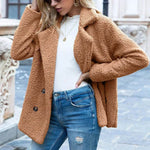 Lapel Winter Fleece Fluffy Jacket Cardigan Sweater for women - EX-STOCK Canada