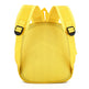 Yellow backpack with black straps on a white background