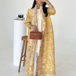 Chaqueta larga con estampado plisado, abrigo tipo túnica árabe, talla grande - EX-STOCK Canada