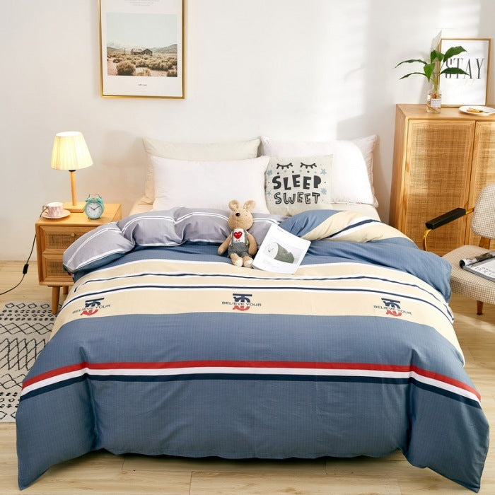 Cotton Duvet Cover One-piece Wholesale Pure Single Double Student Dormitory Bed Sheet Four-piece Set EX-STOCK Canada 