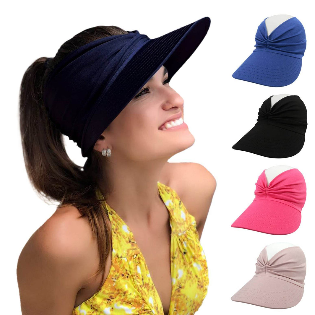 Summer Beach Visor Sun Hat for women Cross-border Spring Open Top UV protection Visor Hat - EX-STOCK Canada