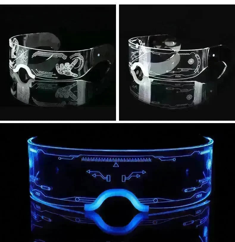 Trendy Unisex 3D Luminous LED Light up Glasses for cosplay Rave Festivals Bars Clubs Parties  Futuristic Light up Eyeglass - EX-STOCK CANADA
