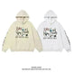 American Retro Washed Distressed Cartoon Letter Print Pullover Hoodie Sweatshirt - EX-STOCK CANADA