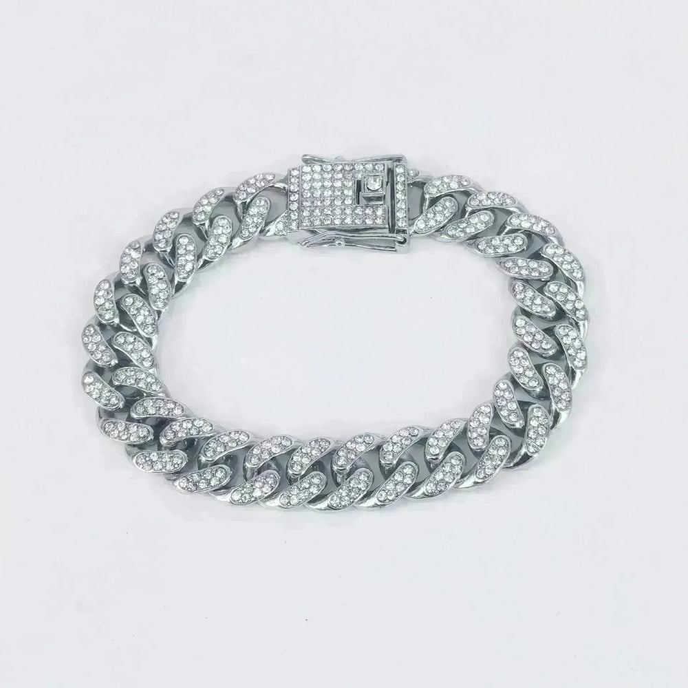 Alloy Line Cuban Link Chain Diamond Bracelet - EX-STOCK CANADA