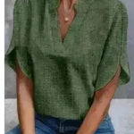 Summer Short-sleeved Chiffon Shirt New V-neck blouse Women's Casual Versatile Clothing Evening Tops for Women - EX-STOCK CANADA