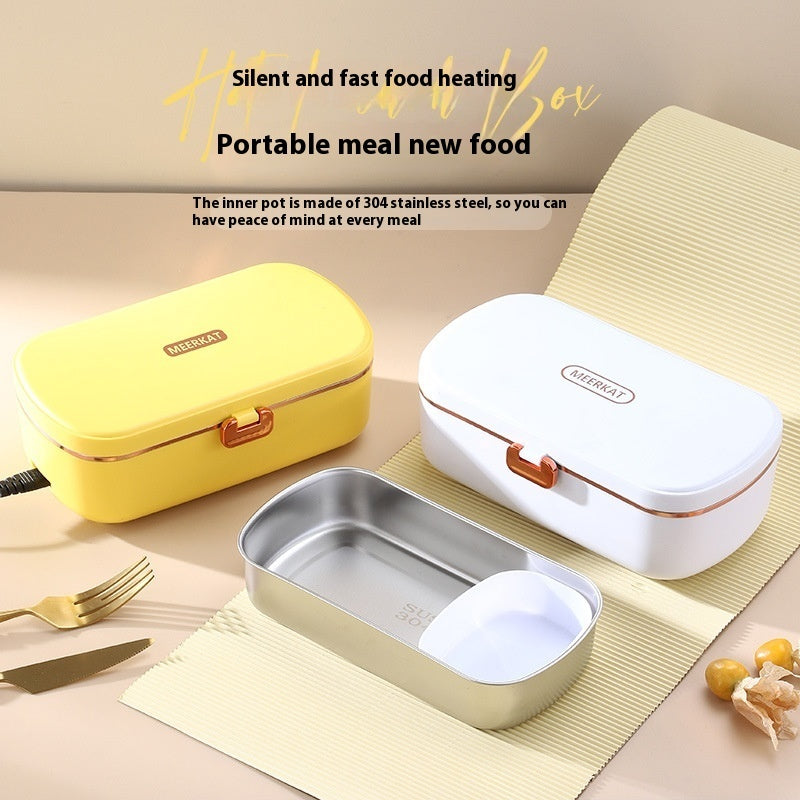 Mini Heating Insulated Lunch Box Plug-in Electric Office Worker Student Bento Stainless Steel Liner Gift EX-STOCK