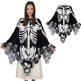 Halloween Skeleton Poncho Skull Bones Lace Skeleton Cape Shawl Halloween Costume Day Of The Dead Poncho For Halloween Horror Theme Trick Or Treat Birthday Party - EX-STOCK Canada