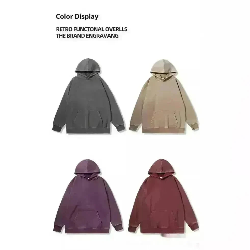 Unisex Teen Waxed Washed Distressed Hoodie Sweatshirt Pullover top - EX-STOCK CANADA