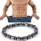 Man showing off a waist trainer with a close-up of the waist trainer on a white background.