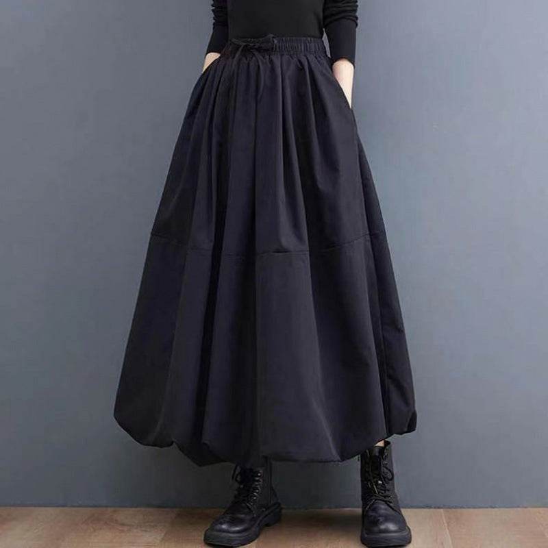Fashion Personality New Solid Pocket Prairie Midi maxi Skirt Women - EX-STOCK Canada